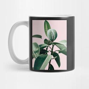 Leaves, Pink, Tropical leaves, Leaf, Modern art, Wall art, Print, Minimalistic, Modern, Scandinavian print Mug